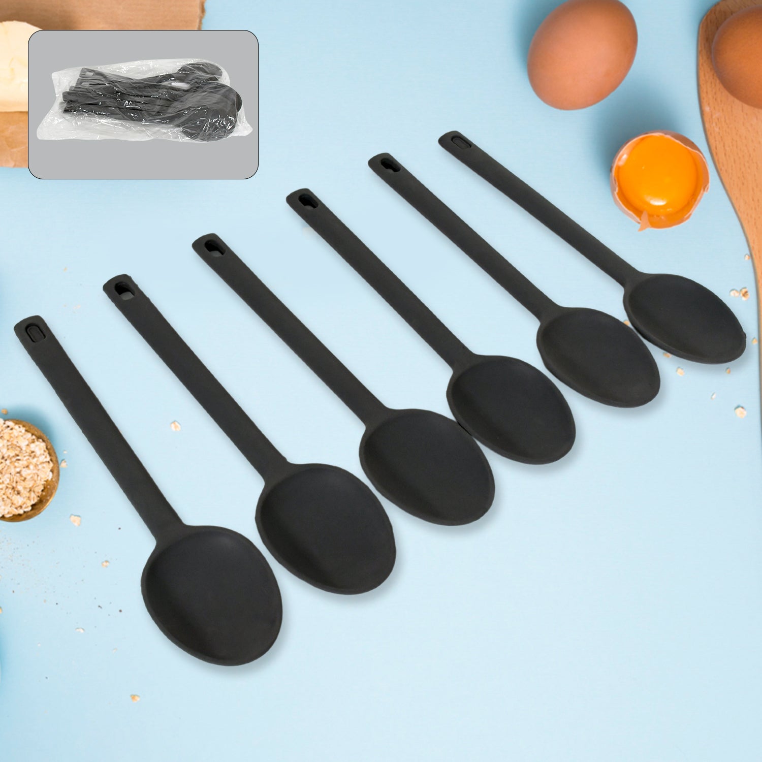 Multipurpose Silicone Spoon, Silicone Basting Spoon Non-Stick Kitchen Utensils Household Gadgets Heat-Resistant Non Stick Spoons Kitchen Cookware Items For Cooking and Baking (6 Pcs Set) Multipurpose Silicone Spoon, Silicone Basting Spoon Non-Stick Kitchen Utensils Household Gadgets Heat-Resistant Non Stick Spoons Kitchen Cookware Items For Cooking and Baking (6 Pcs Set)